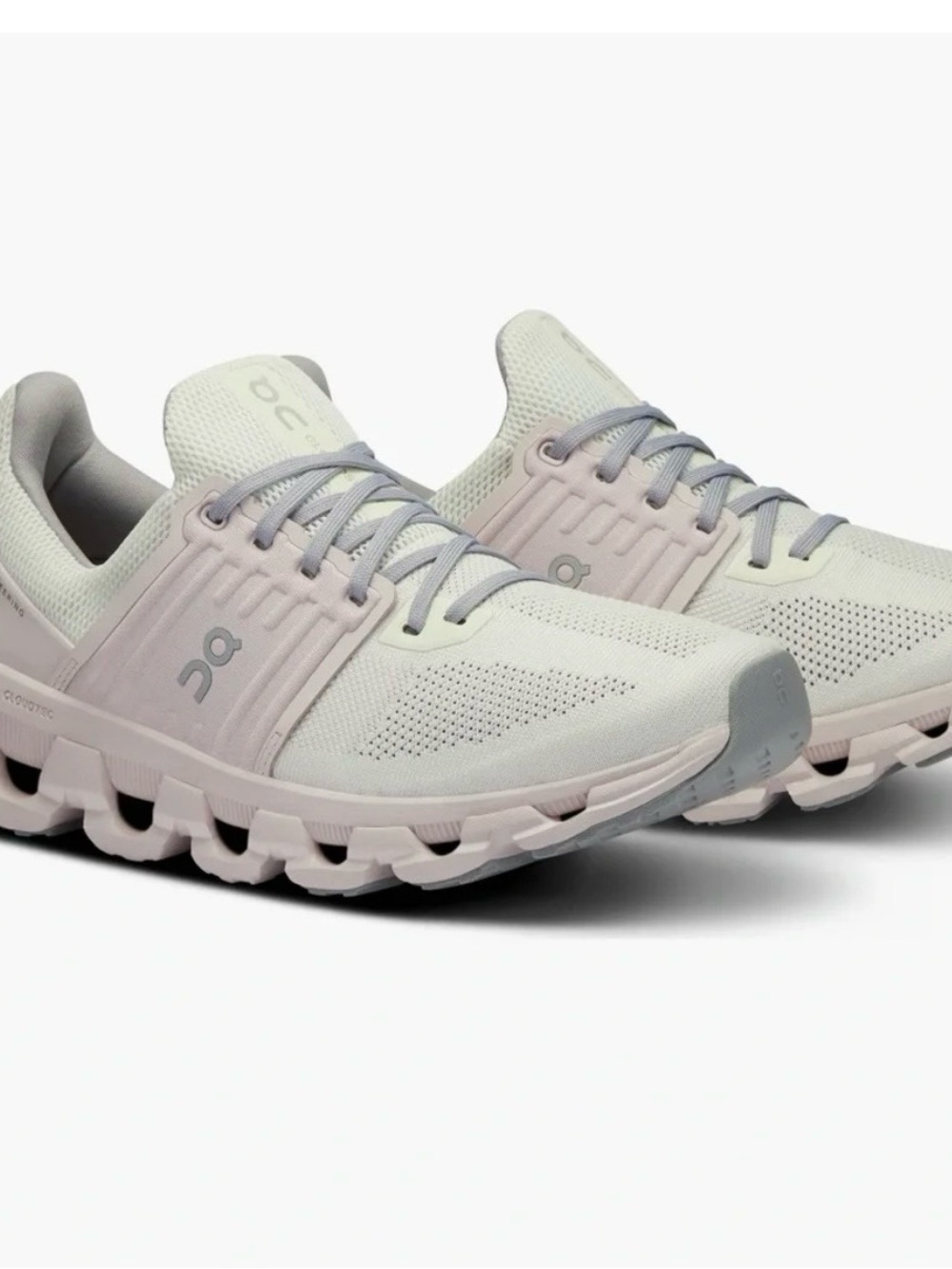 On Running Women's Cloudswift Lightweight Cream and Pink Athletic Sneakers
